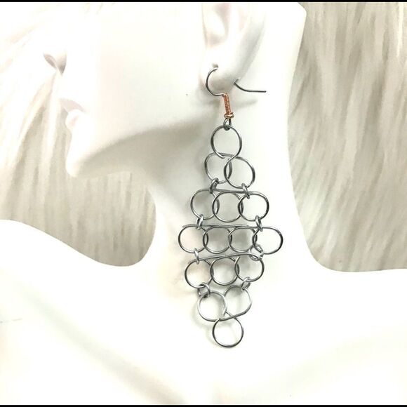 Metal chandelier Earrings  - Picture 1 of 3